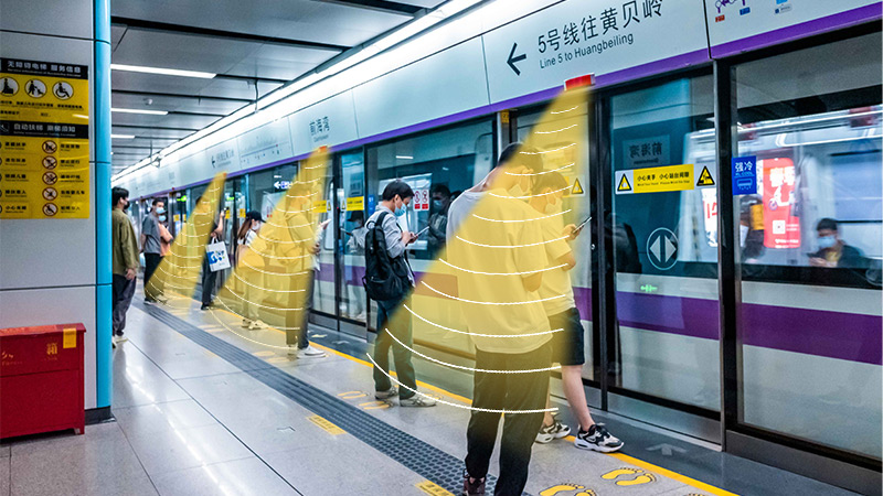 地鐵定向揚聲器發聲示意圖