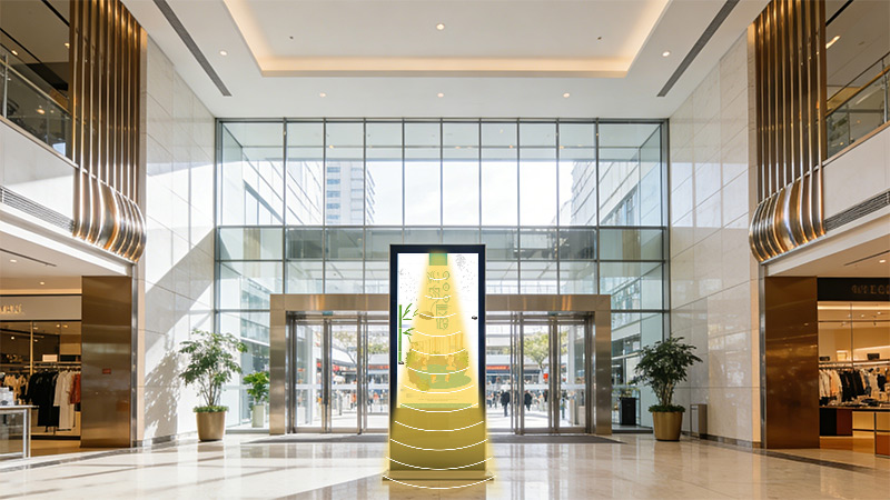 商場綜合體入口大屏集成定向揚聲器，聲音分區，不干擾