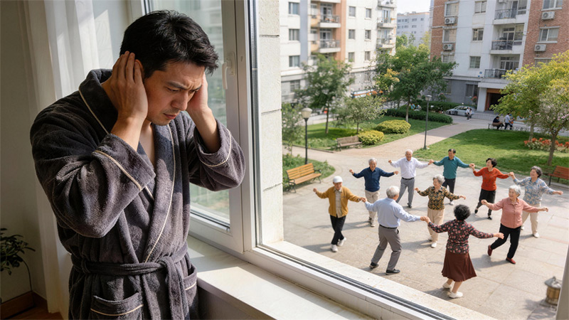 廣場(chǎng)舞噪音擾民的場(chǎng)景