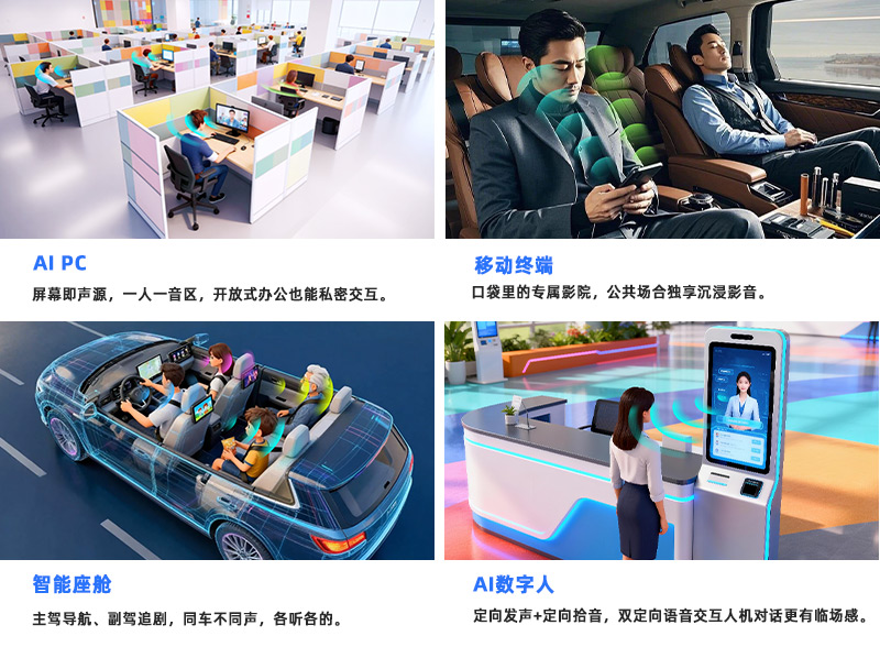 清聽聲學聚音屏技術已在AI PC、移動終端、智能座艙、AI數字人等領域廣泛應用