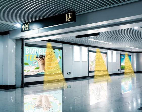 數字標牌定向喇叭提供針對性廣告信息，聲音定向傳播，提升顧客體驗。