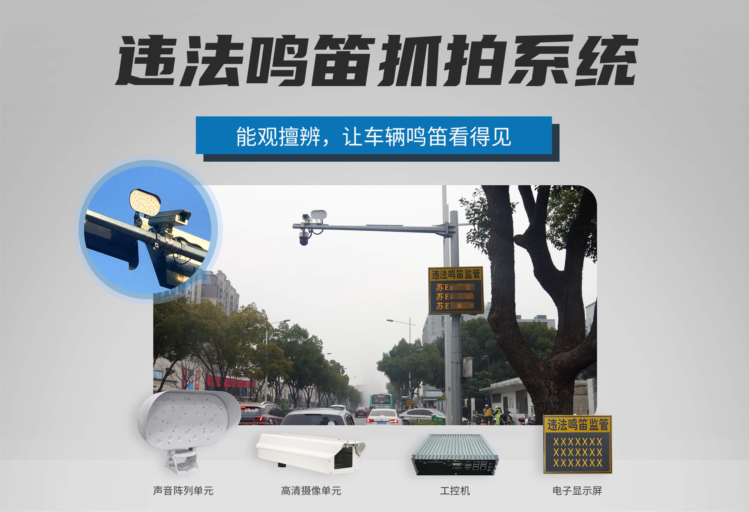 清聽聲學(xué)機(jī)動車違法鳴笛抓拍系統(tǒng)可有效減少汽車噪聲污染 可不能再亂鳴笛啦